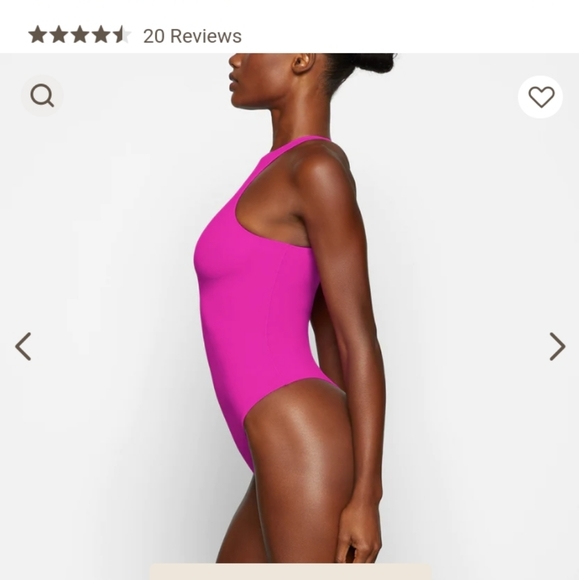 Skims sold out long neck bodysuit in fuchsia - Picture 2 of 8